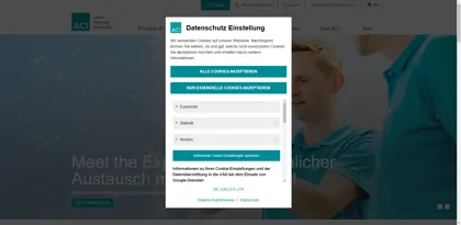 Screenshot of ACI Laser GmbH