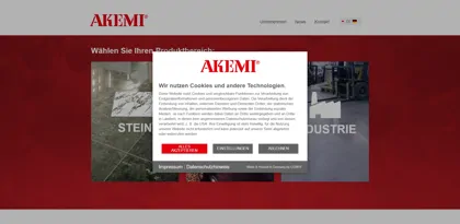 Screenshot of AKEMI chemisch technische Spezialfabrik GmbH