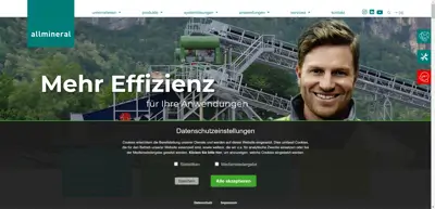 Screenshot of Allmineral Aufbereitungstechnik GmbH & Co KG