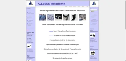 Screenshot of ALLSENS Messtechnik