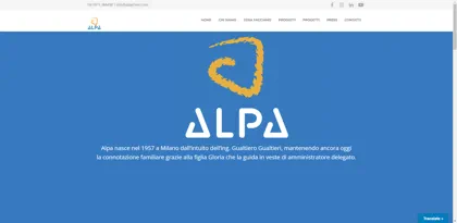 Screenshot of Azienda Lavorazione Prodotti Ausiliari (ALPA) S.P.A.