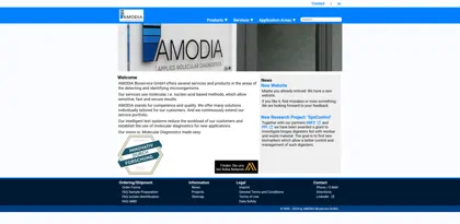 Screenshot of AMODIA Bioservice GmbH