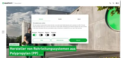 Screenshot of aquatherm GmbH