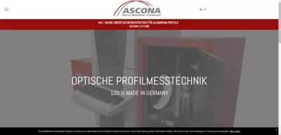 Screenshot of ASCONA GmbH