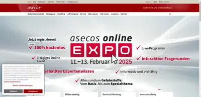 Screenshot of asecos GmbH