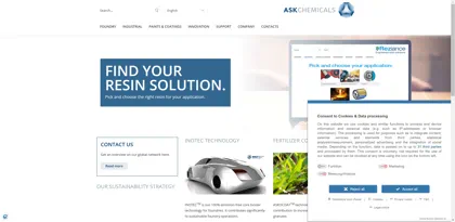 Screenshot of ASK Chemicals GmbH