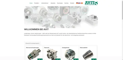 Screenshot of AVIT-Hochdruck Rohrtechnik GmbH