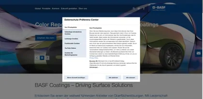 Screenshot of BASF Coatings GmbH