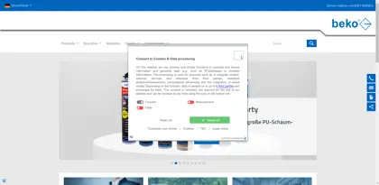 Screenshot of beko GmbH