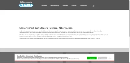 Screenshot of beta SENSORIK GmbH
