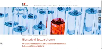 Screenshot of Biesterfeld Spezialchemie GmbH