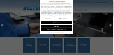 Screenshot of BLETEC Blechverarbeitung GmbH