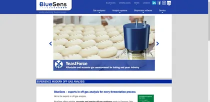 Screenshot of BlueSens gas sensor GmbH