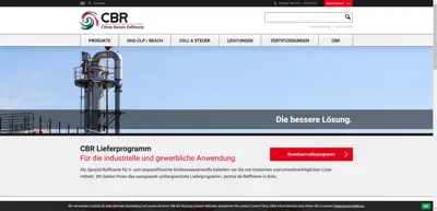 Screenshot of Cölner Benzin-Raffinerie Vertriebs GmbH