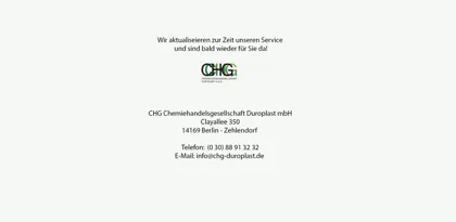 Screenshot of CHG Chemiehandelsgesellschaft Duroplast mbH