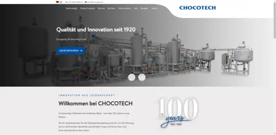 Screenshot of CHOCOTECH GmbH