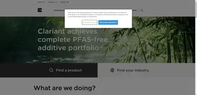 Screenshot of Clariant Produkte (Deutschland) GmbH