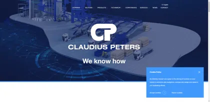 Screenshot of Claudius Peters Group GmbH