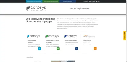 Screenshot of corosys technologies GmbH