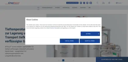 Screenshot of Cryotherm GmbH & Co. KG