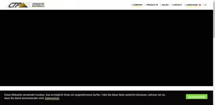 Screenshot of CTP Chemicals and Technologies for Polymers GmbH
