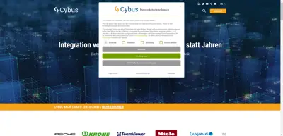 Screenshot of Cybus GmbH