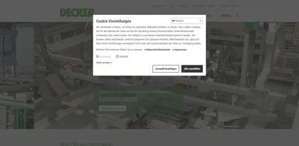 Screenshot of DECKER Anlagenbau GmbH