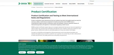 Screenshot of DEKRA-ITS Certification Services GmbH