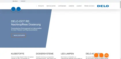 Screenshot of DELO Industrie Klebstoffe GmbH & Co. KG