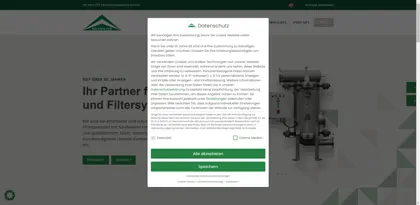 Screenshot of DELTAFILTER Filtrationssysteme GmbH