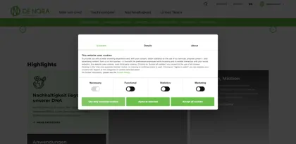 Screenshot of DE NORA DEUTSCHLAND GmbH