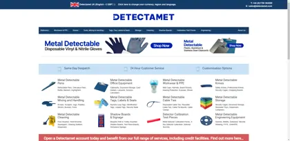 Screenshot of Detectamet Detectable Products Ltd.