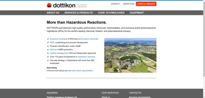 Screenshot of Dottikon Exclusive Synthesis AG