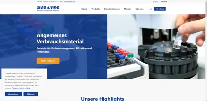 Screenshot of DURATEC Analysentechnik GmbH