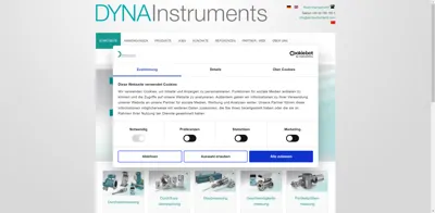 Screenshot of DYNA Instruments GmbH