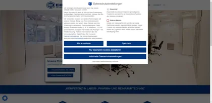 Screenshot of EHRET GmbH Life Science Solutions