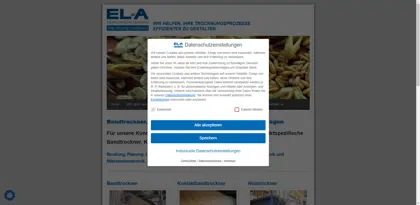 Screenshot of EL-A Verfahrenstechnik GmbH