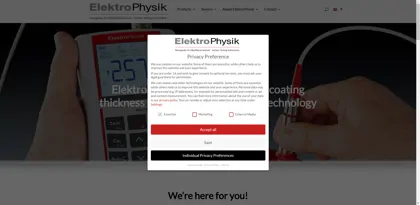 Screenshot of ElektroPhysik Dr. Steingroever GmbH & Co. KG