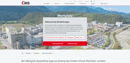 Screenshot of EMS-CHEMIE AG - Business Unit EMS-SERVICES
