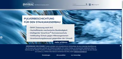 Screenshot of ENVIRAL Oberflächenveredelung GmbH