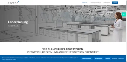 Screenshot of eretec Laborplanung GmbH & Co. KG