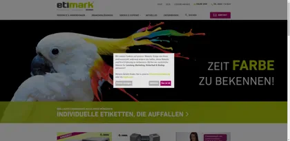 Screenshot of etimark GmbH & Co. KG