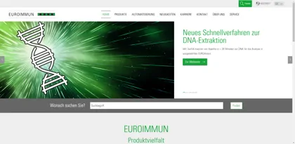 Screenshot of EUROIMMUN Medizinische Labordiagnostika AG