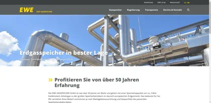 Screenshot of EWE Gasspeicher GmbH