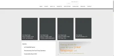 Screenshot of FILTROX AG