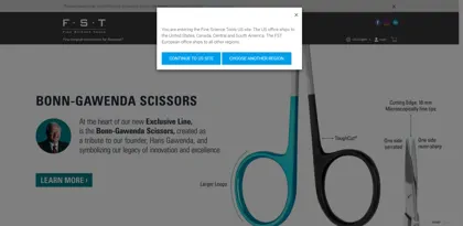 Screenshot of Fine Science Tools GmbH