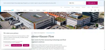 Screenshot of Endress+Hauser Flowtec AG