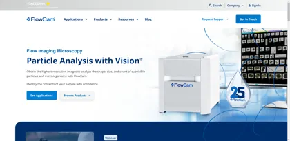 Screenshot of Yokogawa Fluid Imaging Technologies (FlowCam)