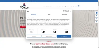 Screenshot of foxiflex GmbH & Co.KG