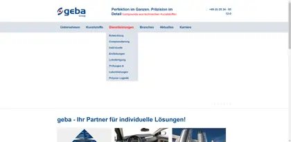 Screenshot of Geba Kunststoffcompounds GmbH